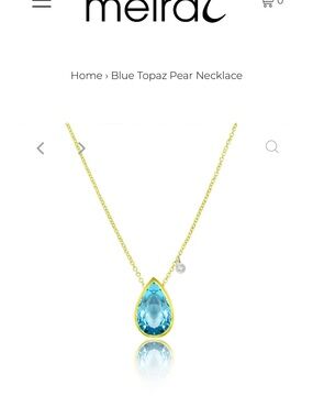 Meira T Blue Topaz Pear Pendant in 14k Yellow Gold